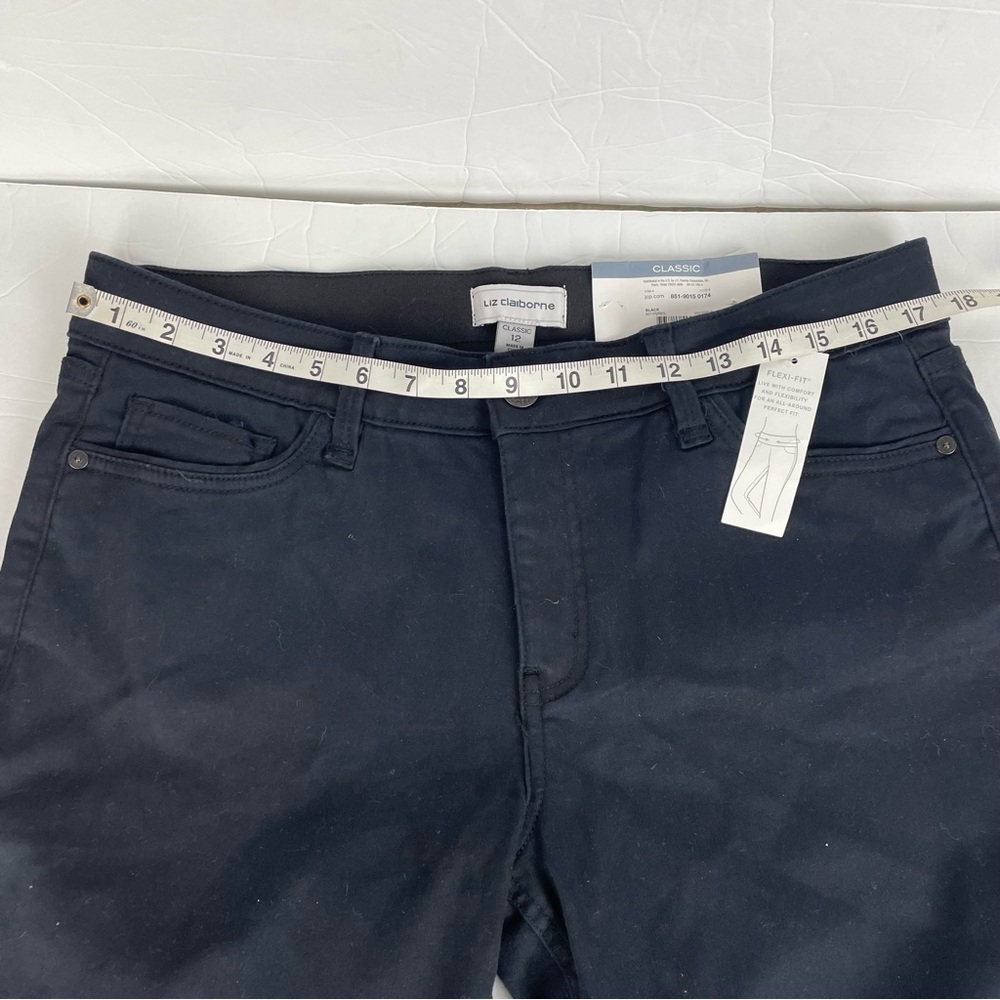 NWT‎ Liz Claiborne Black Classic Skinny Jeans Size 12 Flex Fit - Picture 12 of 14